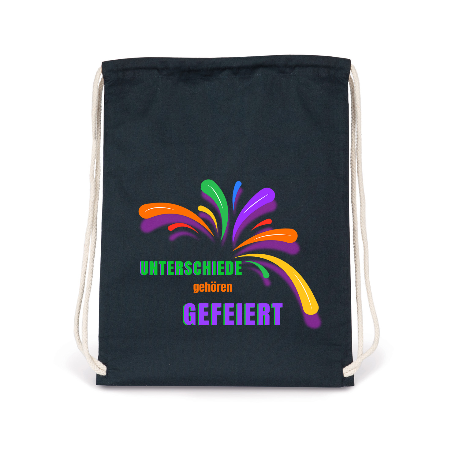 Turnbeutel »Unterschiede gehören gefeiert«       