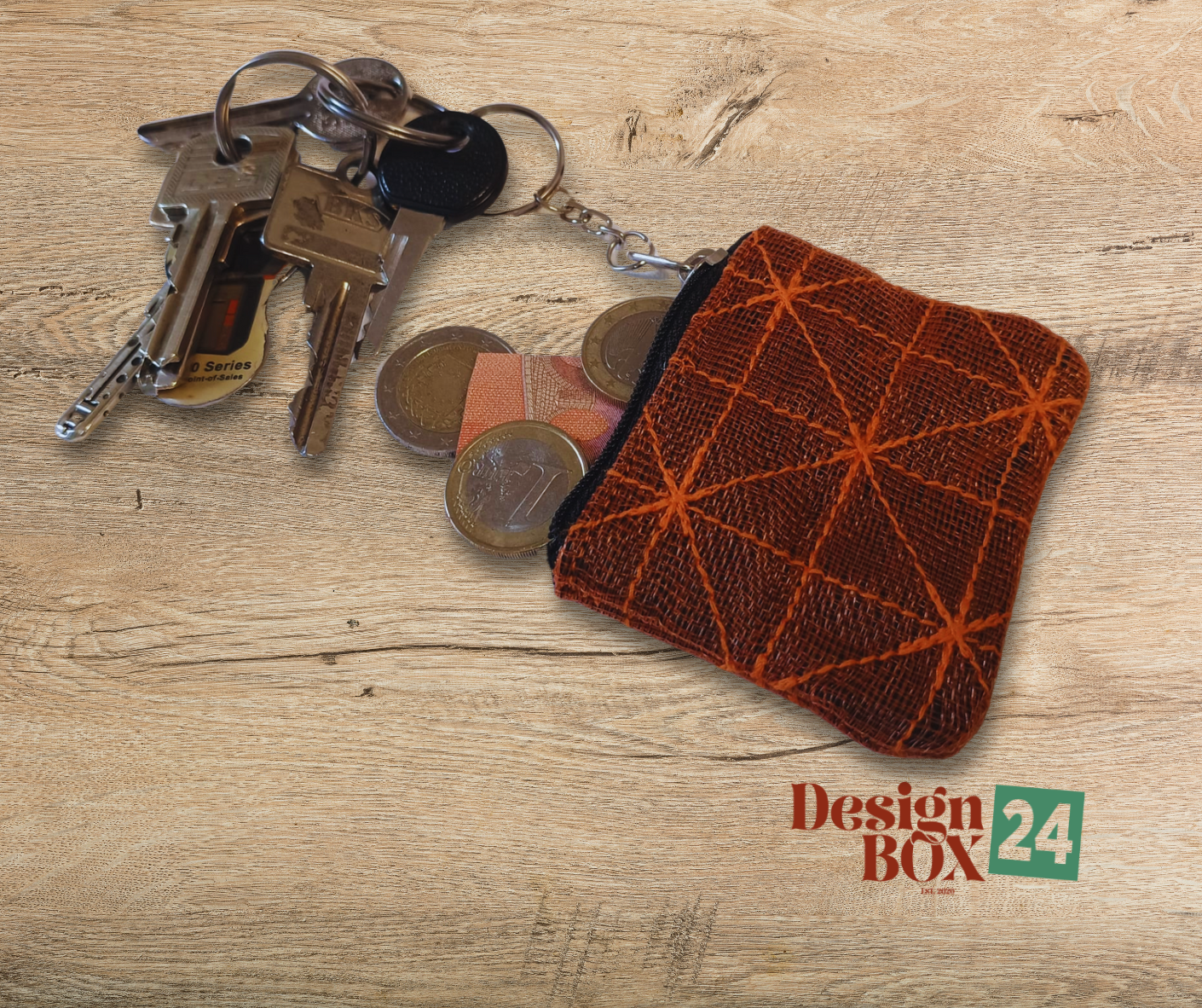  »Schlüsselanhänger aus Moskitonetz Orange«              